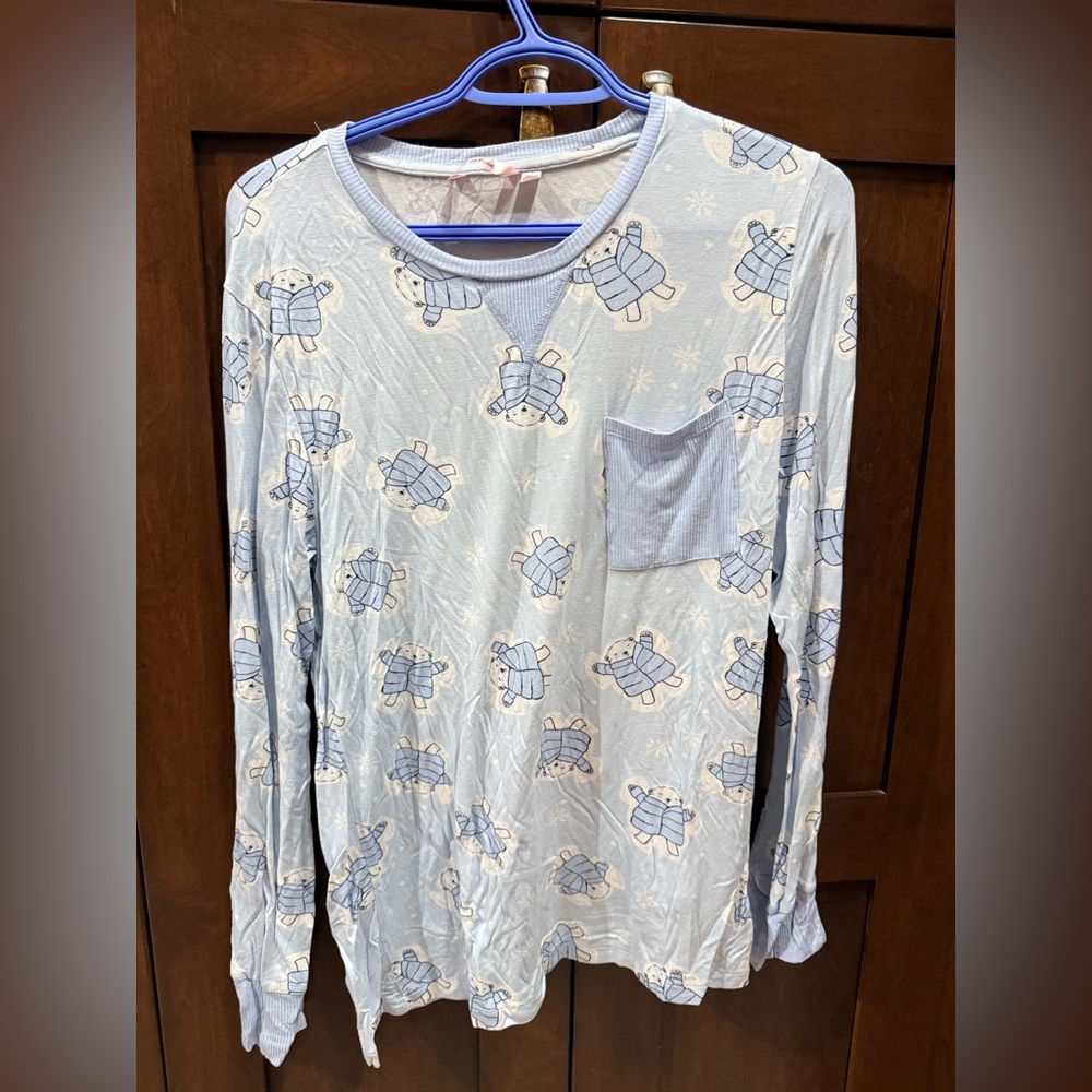 La Vie En Rose Light Blue and White Top pj set BNWOT